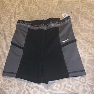 Nike Pro Black and Gray Shorts